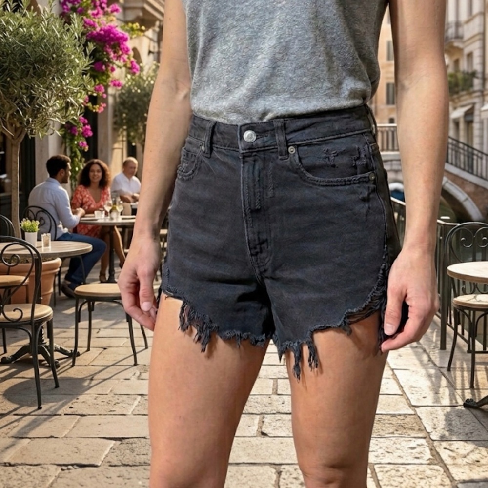 American Eagle Outfitters Distressed Denim Cuttoff Shorts | Comfort Waistband 6